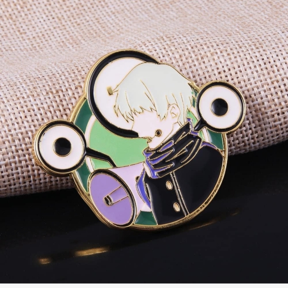 Anime Enamel Pin - Pastel Green & Lavender Character Jiu-Jitsu Kaizen